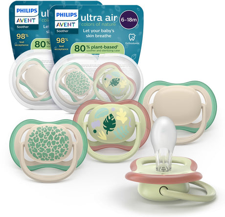 Philips avent ultra air – ademend en lichtgewicht fopspeen (6-18 mnd) – 4 stuks - scf087 26