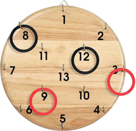 Bs toys jeu de lancer d'anneaux en bois - jouets à partir de 6 ans - 1 à 6 joueurs - jeu de lancer d'anneaux