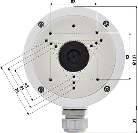 Hikvision - série ds-1280zj-s - support de plafond - adapté aux caméras sphériques - aluminium - blanc