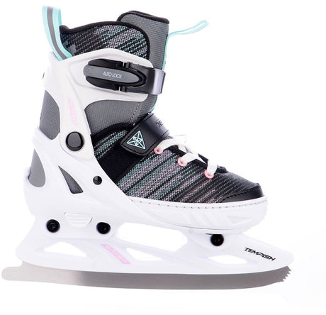 Tempish – system ice girl – patins réglables – patins pour enfants – blanc noir – ajustement réglable pour la croissance, doublure chaude – taille 29-32
