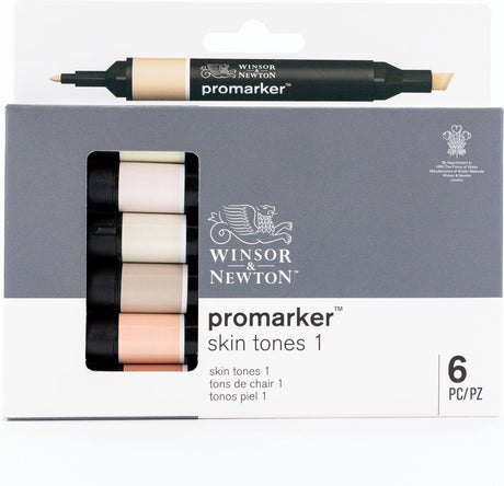 Winsor Newton 0290114 ProMarker™ 6 tons de peau ensemble 1 | marqueurs de mise en page professionnels marqueurs à alcool