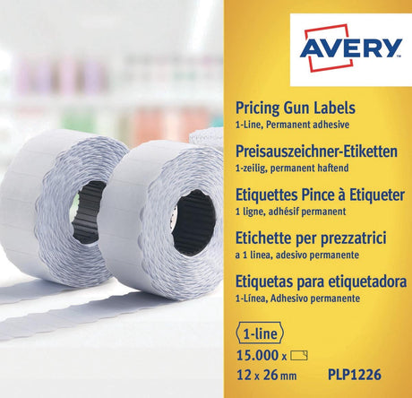 Avery étiquettes de prix rouleaux d'étiquettes permanents 26 x 12 mm jaune 10 pièces