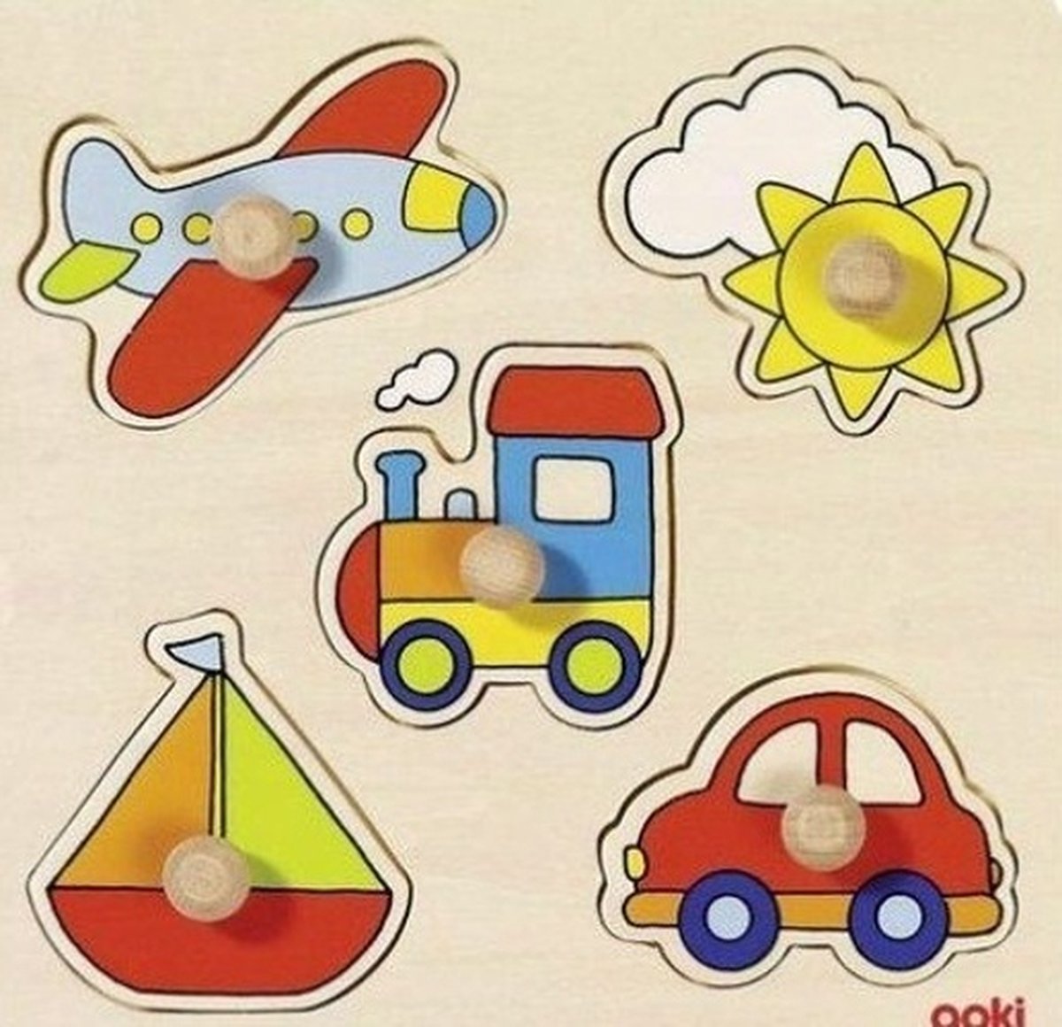 Goki mon voyage, puzzle de boutons. 5 pièces. 1+