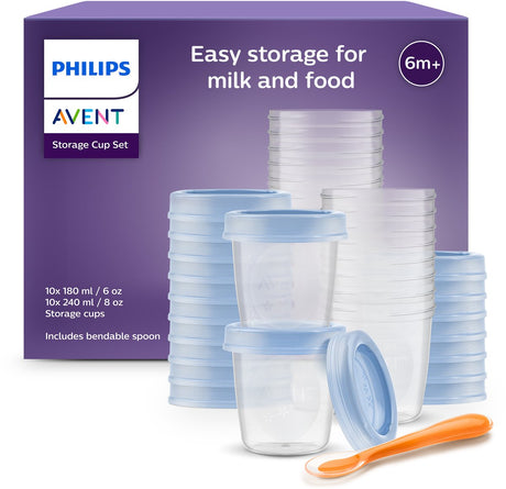 Gobelets de conservation Philips Avent pour aliments pour bébé - 180 ml et 240 ml - 20 pièces - scf721 20