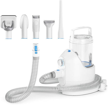 Neakasa Tondeuse professionnelle 5 en 1 pour chien à poils épais - Tondeuse pour animaux - Kit de toilettage pour chien et chat - Épilateur - Coupe d'aspiration en même temps - Ensemble complet