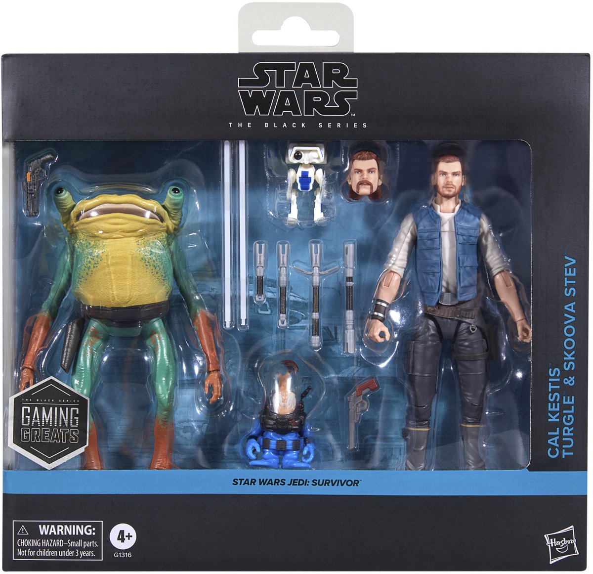 Star Wars la Série Noire Cal Kestis, Turgle et Skoova Stev - set de figurines - 15cm