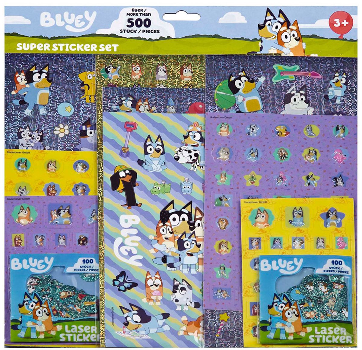 Ensemble de super autocollants Undercover bleu - 500+pcs.