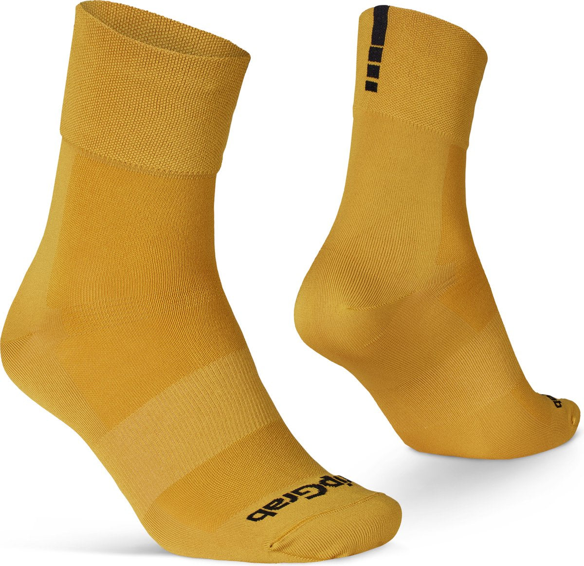 Gripgrab - chaussettes de cyclisme d'été légères SL performance 1 paire de chaussettes de cyclisme coolmax coupe régulière - jaune moutarde - unisexe - taille L (44-47)