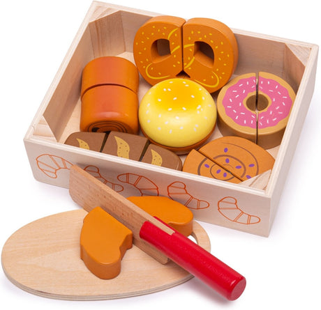 Boîte en bois Bigjigs avec pain de mie, 17 pièces.