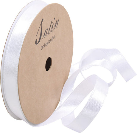 Ruban de satin Creativ company, l: 10 mm, blanc, 10 m 1 rouleau