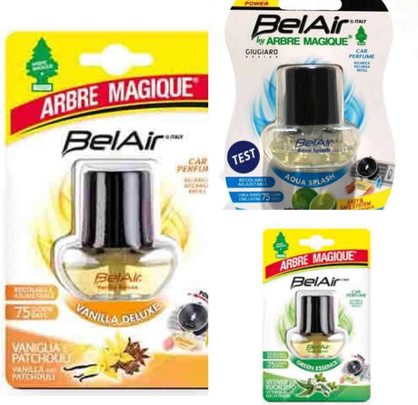 Arbre magique belair green essence recharge - recharge désodorisant voiture pour parfum voiture belair - désodorisant voiture avec diffusion de parfum réglable jusqu'à 75 jours - parfum voiture 7 ml
