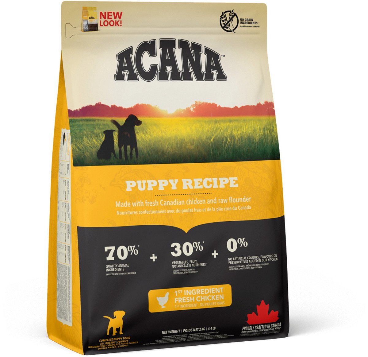 Acana nourriture pour chien chiot - poulet frais sans céréales - 2 kg, convient aux chiots de 9 à 25 kg
