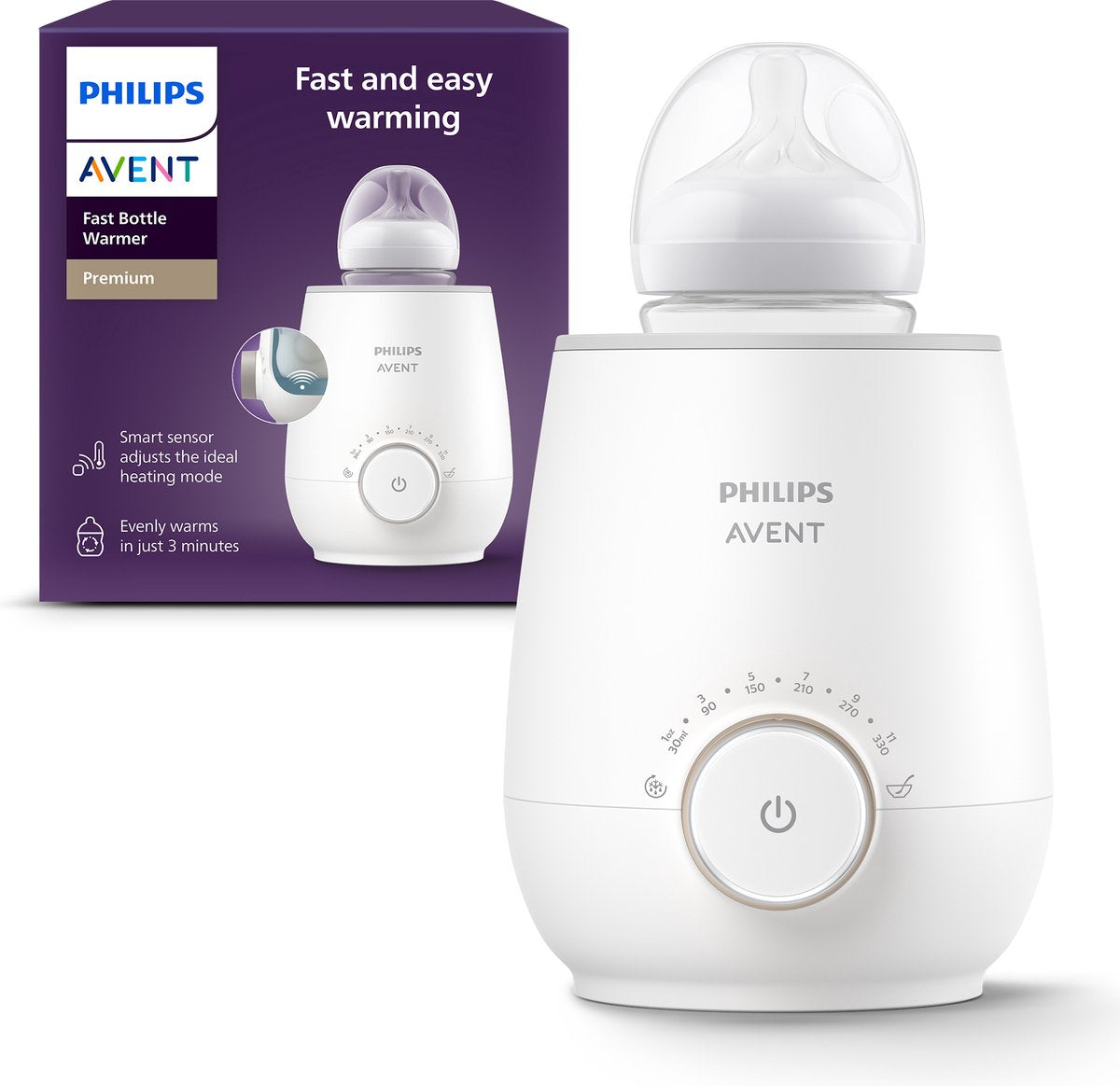 Philips avent – chauffe-biberon électrique premium – nourriture pour bébé - scf358 00