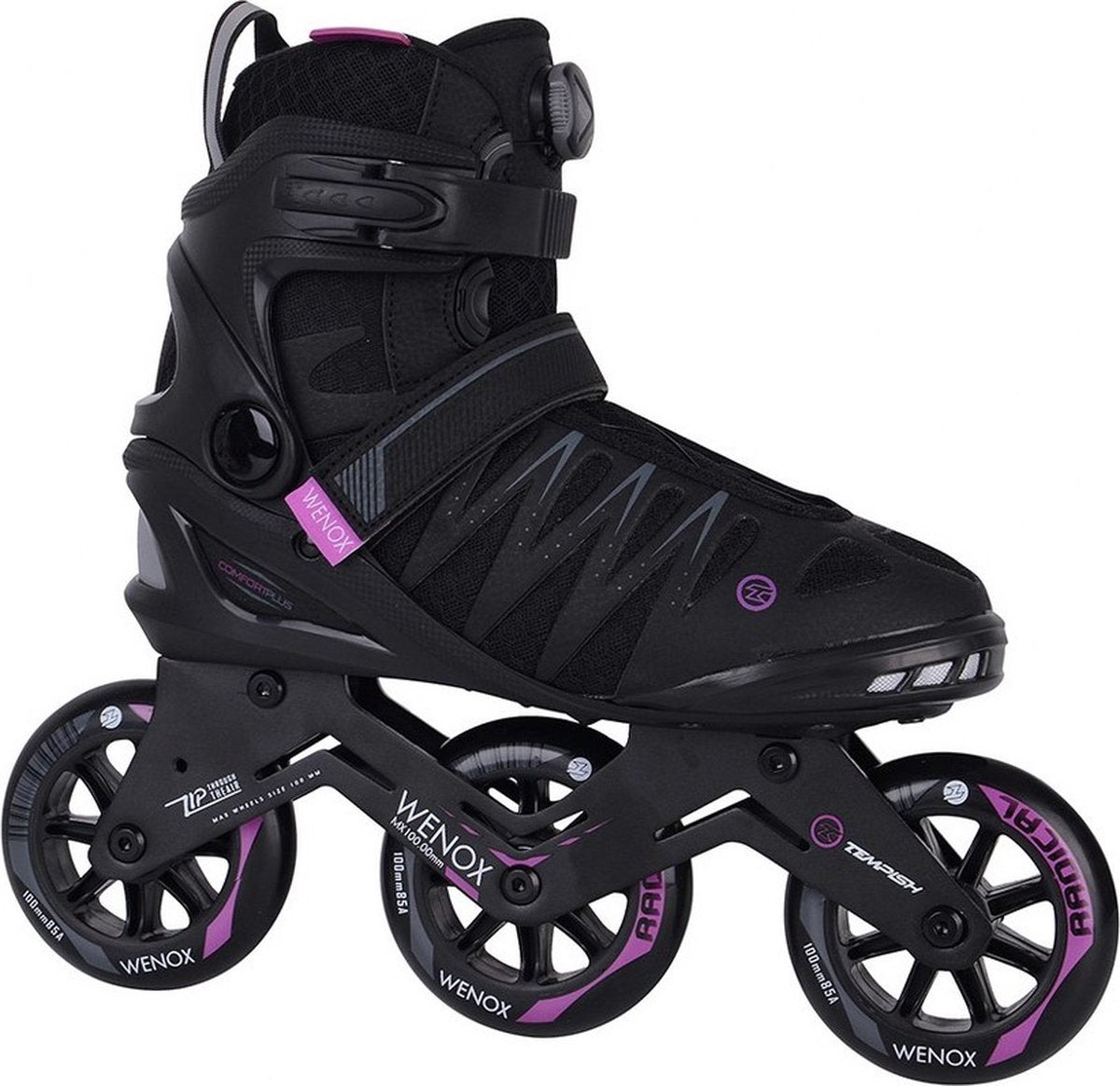 Tempish wenox top 100 patins à roues alignées femme - roues 4x100 mm - patins à roues alignées speed fitness - noir rose - taille 39