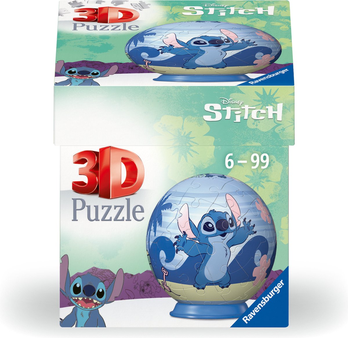 Ravensburger - puzzle-balle disney stitch - puzzle boule 3d - 55 pièces