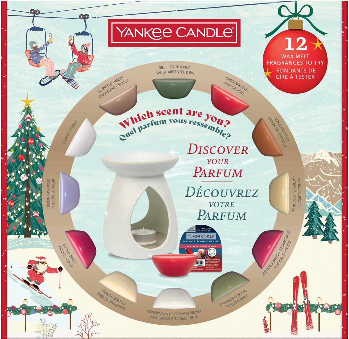 Bougie Yankee - après ski - 12 coffrets cadeaux chauffe-cire - coffret cadeau