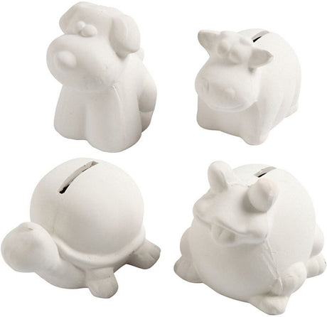 Société créative https : www.ccobby.nl tirelire animal-h-7-10-cm-blanc-4-pièces-1-box