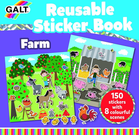 Galt livre d'autocollants réutilisable ferme 158 pièces 21 cm