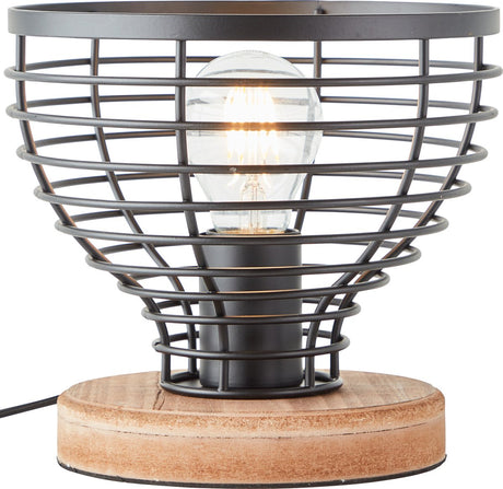 Brilliant avia - lampe de table - e27 max 1x40w - couleur bois noir