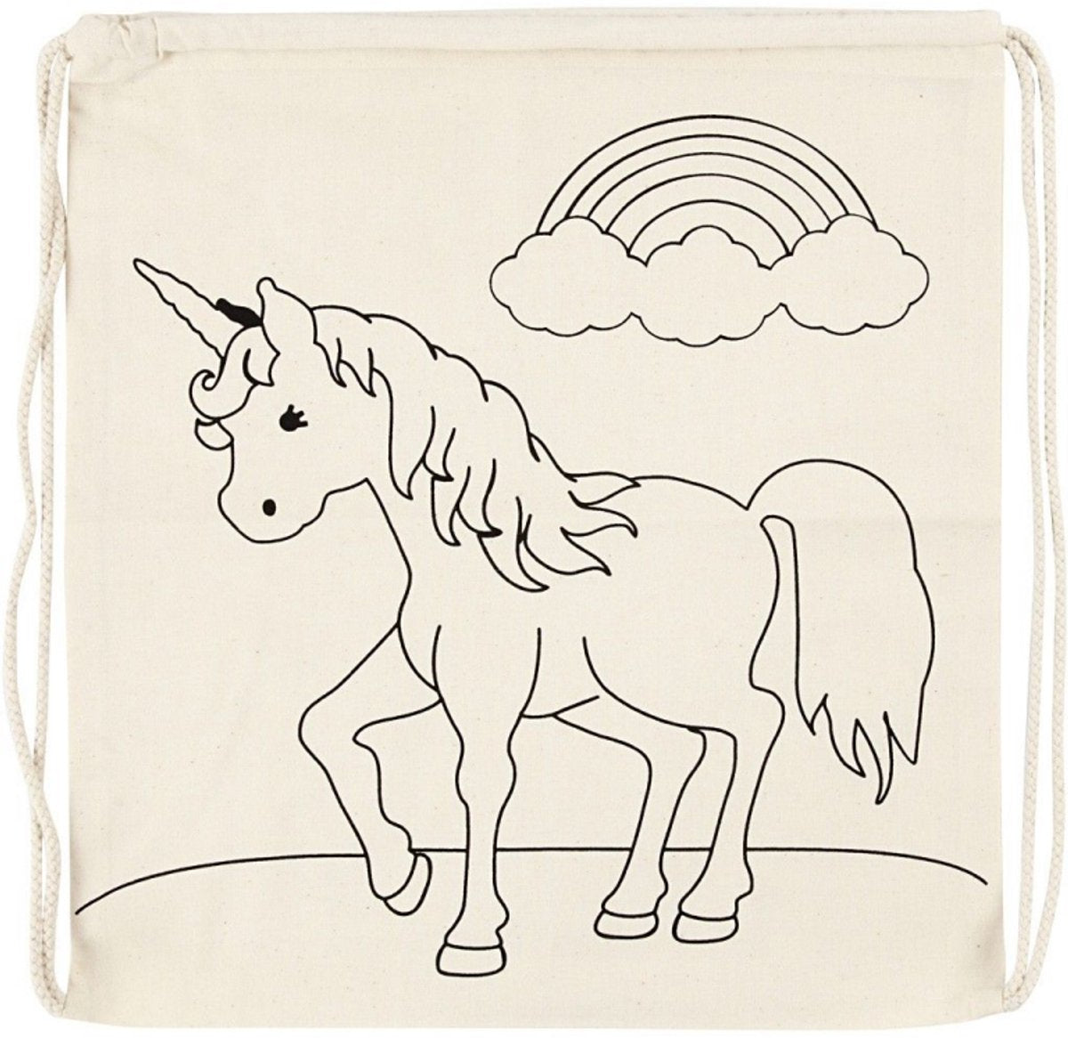 Creativ company coloriez votre propre sac de sport en coton licorne