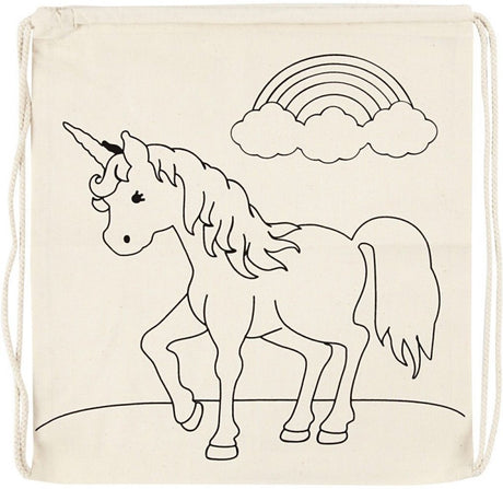 Creativ company coloriez votre propre sac de sport en coton licorne