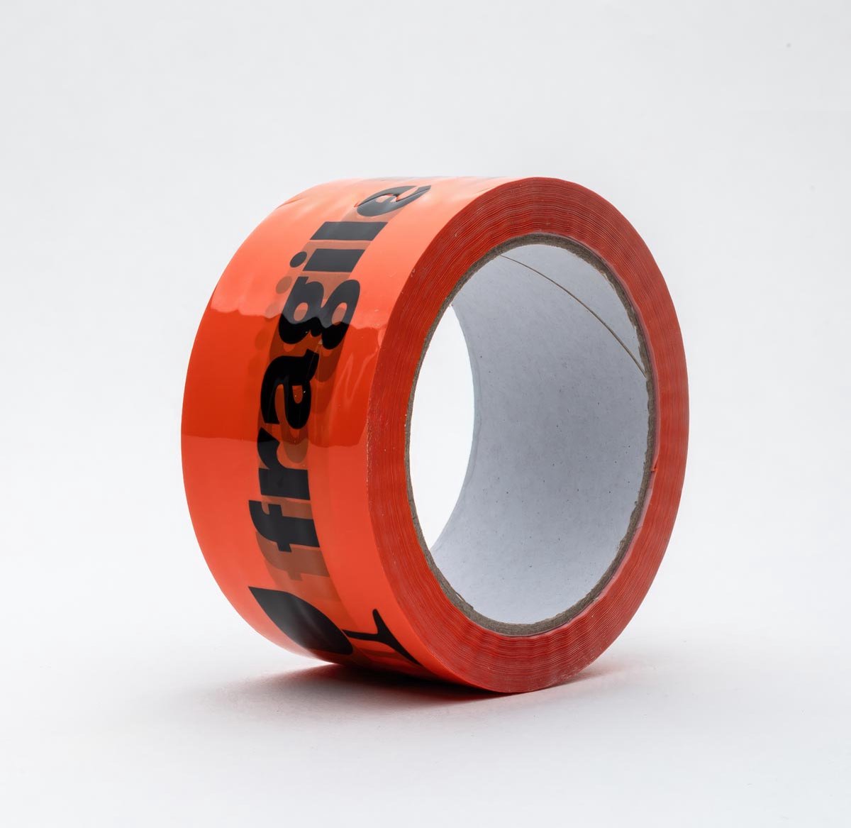 Rillprint verpakkingstape pp: fragile, ft 48 mm x 66 m, oranje, pak van 6