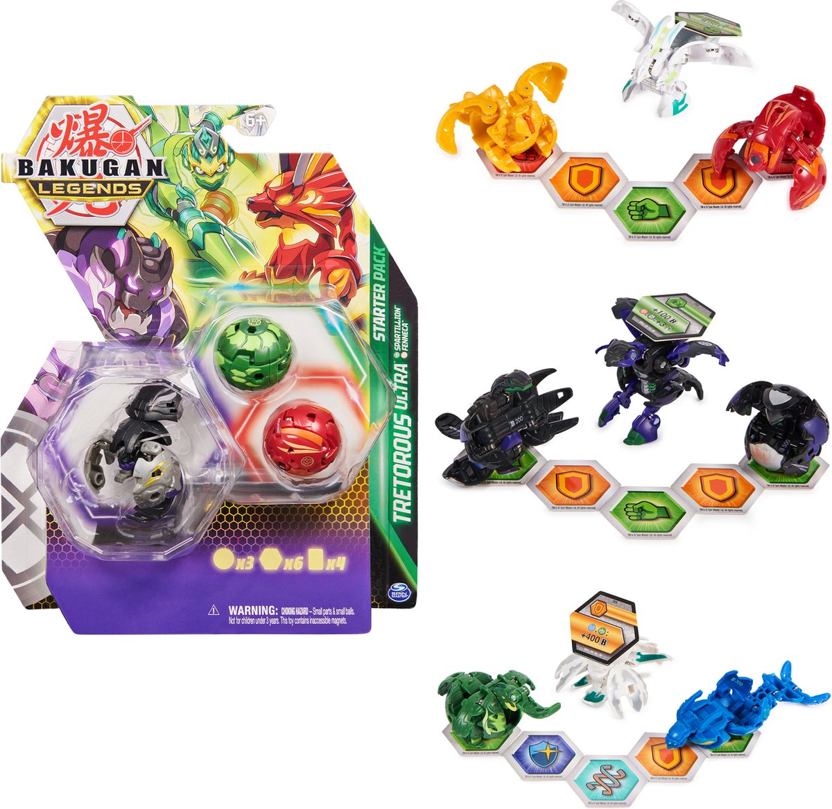 Bakugan legends s5 starter pack 3-pack - 1 ensemble aléatoire