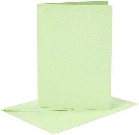 Cartes et enveloppes d'entreprise Creativ, format carte 10,5x15 cm, format enveloppe 11,5x16,5 cm, 120+210 gr, vert clair, 6 set 1 boîte