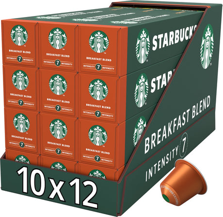 Mélange petit-déjeuner capsules Starbucks by Nespresso - 10 tasses à café x 12 boîtes