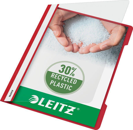 Leitz quick fixateur a4 - 30 % de plastique recyclé pré-consommation - 25 pièces - rouge