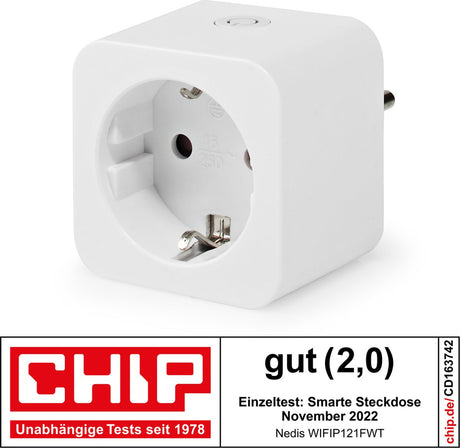 Nedis Wi-Fi P121FWT SmartLife Smart Plug Compteur d'énergie Wi-Fi 3680 W Type F (CEE 7 3) -10 - 45 °C Android IOS Blanc
