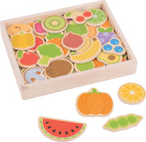 Aimants fruits et légumes en bois Bigjigs - - à partir de 3 ans