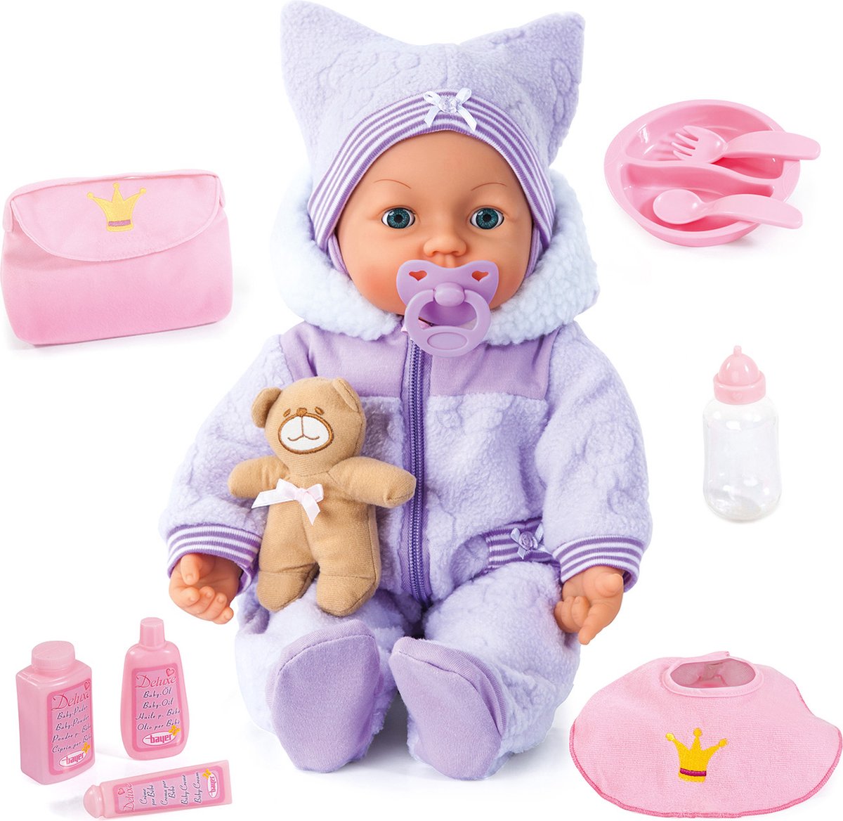 Bayer design - poupée bébé piccolina yeux magiques 46cm