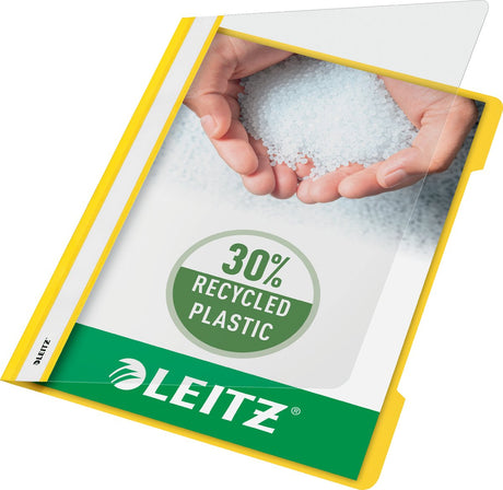Leitz quick fixateur a4 - 30 % de plastique recyclé pré-consommation - 25 pièces - jaune