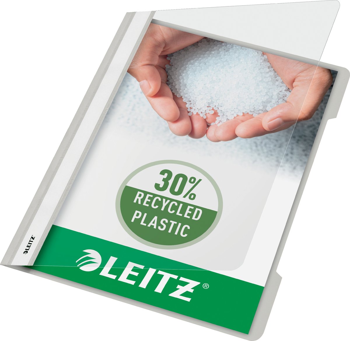 Leitz quick fixateur a4 - 30 % de plastique recyclé pré-consommation - 25 pièces - gris