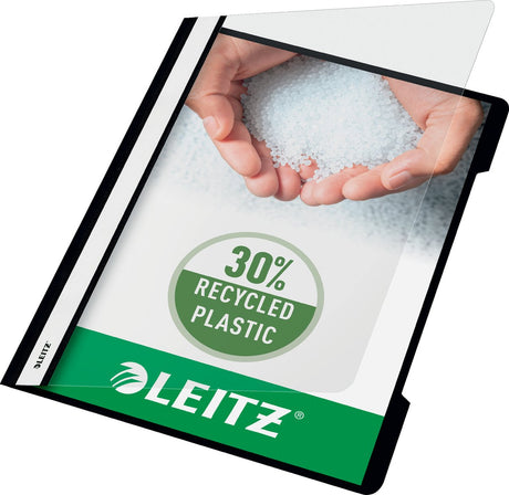 Leitz quick fixateur a4 - 30 % de plastique recyclé pré-consommation - 25 pièces - noir