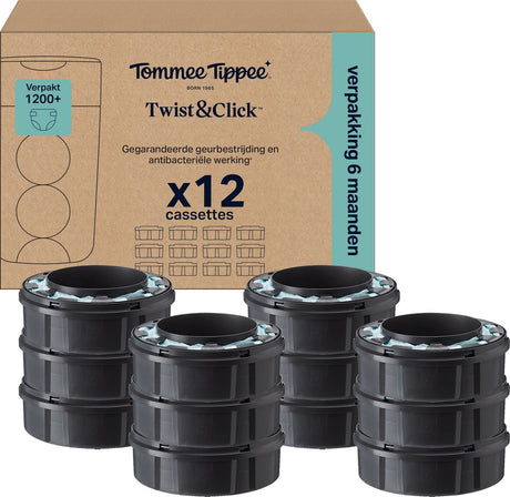 Recharges seau à couches twist click Tommee tippee - paquet de 12 pièces - cassettes de recharge 12 x 10,5 m