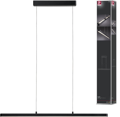 Lampe à suspension LED Paulmann lento - lampe à suspension moderne noir mat - dimmable réglable en hauteur - 42w - lumière blanc chaud (2700k) - parfaite pour le salon ou la salle à manger