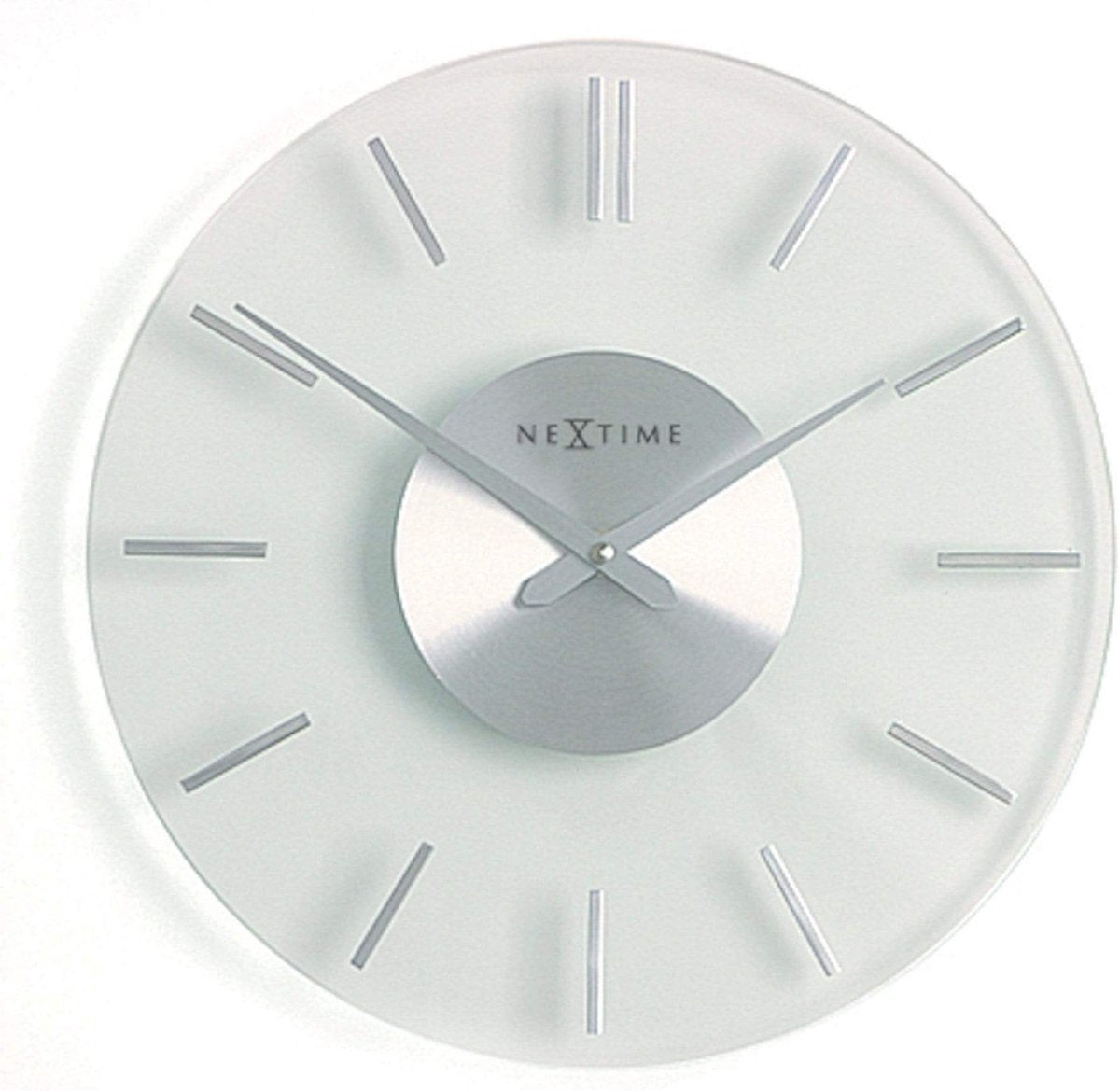 Nexttime stripe – horloge murale – 31 cm – verre aluminium – transparent