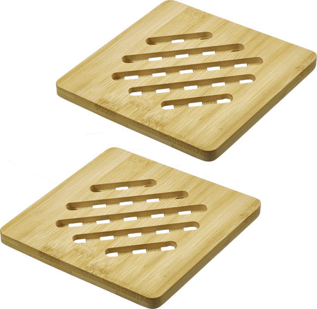 Westmark dessous de verre tapas + friends - dessous de verre carrés pour protéger la table des rayures et des brûlures, idéal pour la table à manger - bambou, 17 x 17 cm, 2 pièces