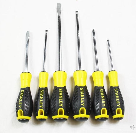 Stanley essential series - jeu de tournevis - 6 pièces - acier chrome-vanadium - poignée ergonomique