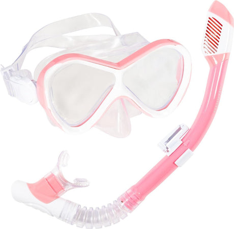 Atlantis abaco combo - ensemble tuba - lunettes de plongée - tuba - enfants - rose