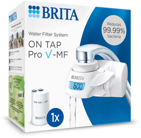Brita on tap v-filter - 1 filtre (600l) - eau potable pure, réduit les bactéries, le chlore et le plomb