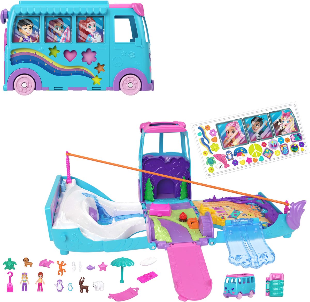 Ensemble de jeu d'aventure mobile pour animaux de compagnie Polly Pocket