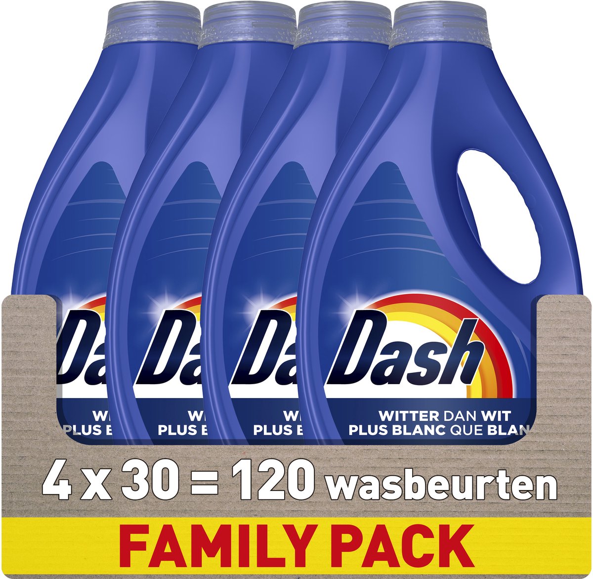 Lessive liquide Dash - plus blanche que blanche - 4 x 30 lavages