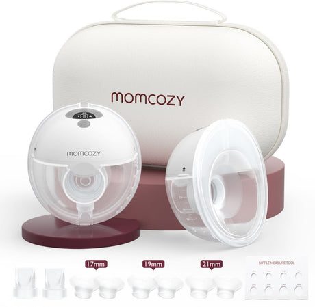 Momcozy m5 – tire-lait mains libres – 2 pièces – électrique – compact silencieux – avec inserts de téterelle