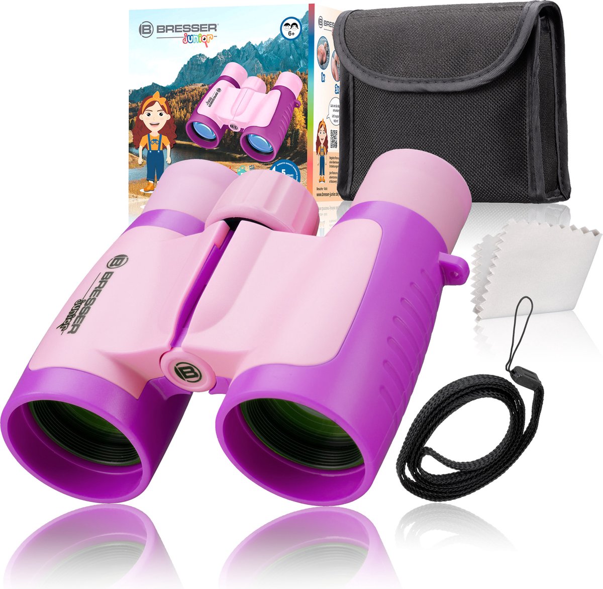Jumelles Bresser pour enfants 3x30 - roses - légères et compactes