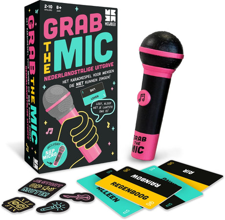 Megableu prends le micro - jeu de société karaoké - jeu musical pour 2 à 10 joueurs - connu de TikTok - version néerlandaise