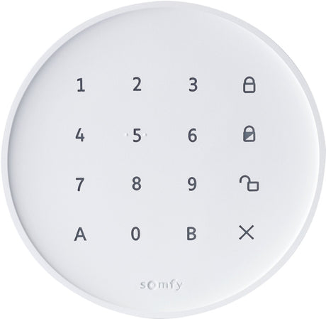 Clavier essentiel Somfy home alarm - code numérique pour allumer et éteindre le système d'alarme sans fil - recevoir une notification lorsque le code est utilisé