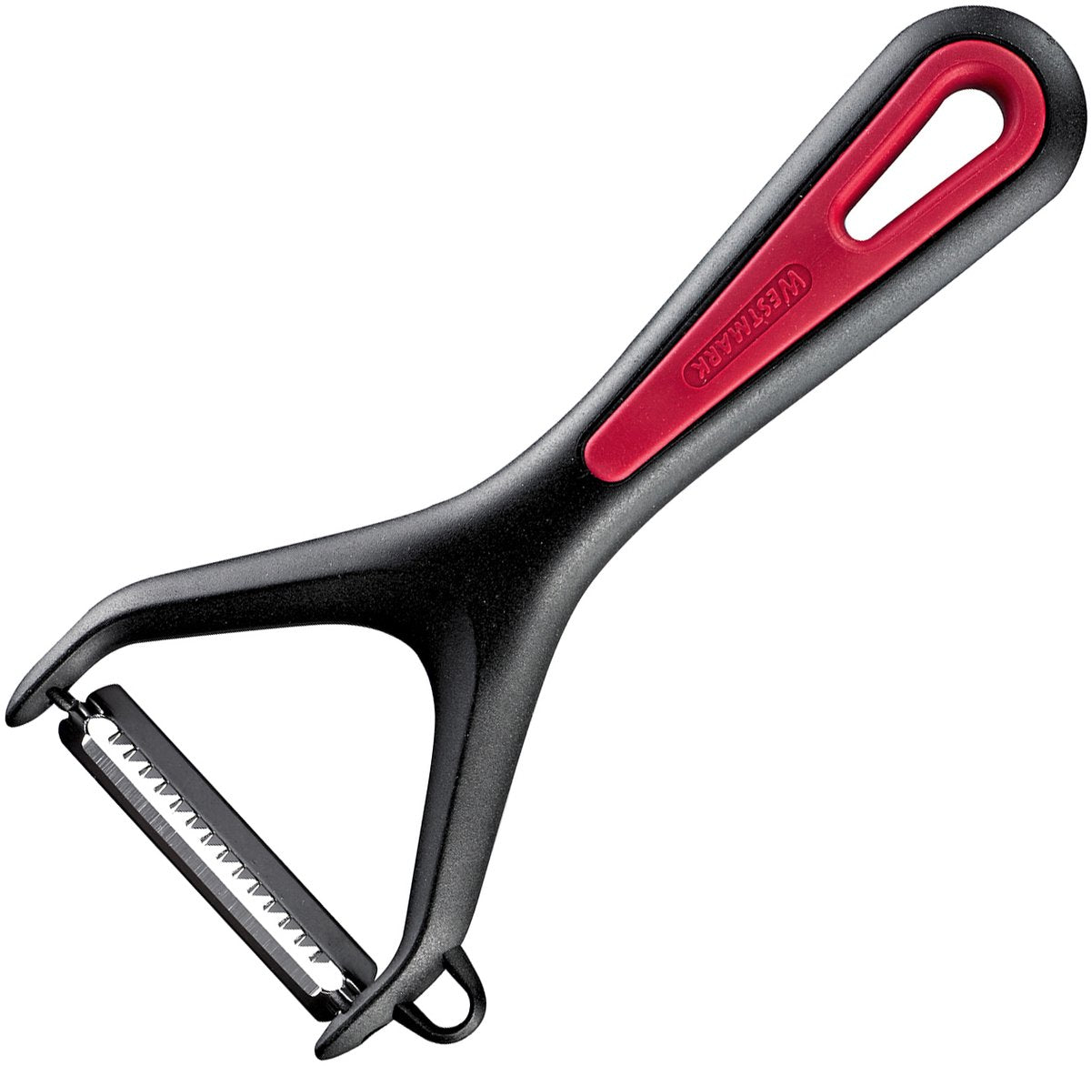 Westmark coupe-julienne, éplucheur, galant, couteau et coupe en acier inoxydable à grosses dents, noir rouge, 29052270